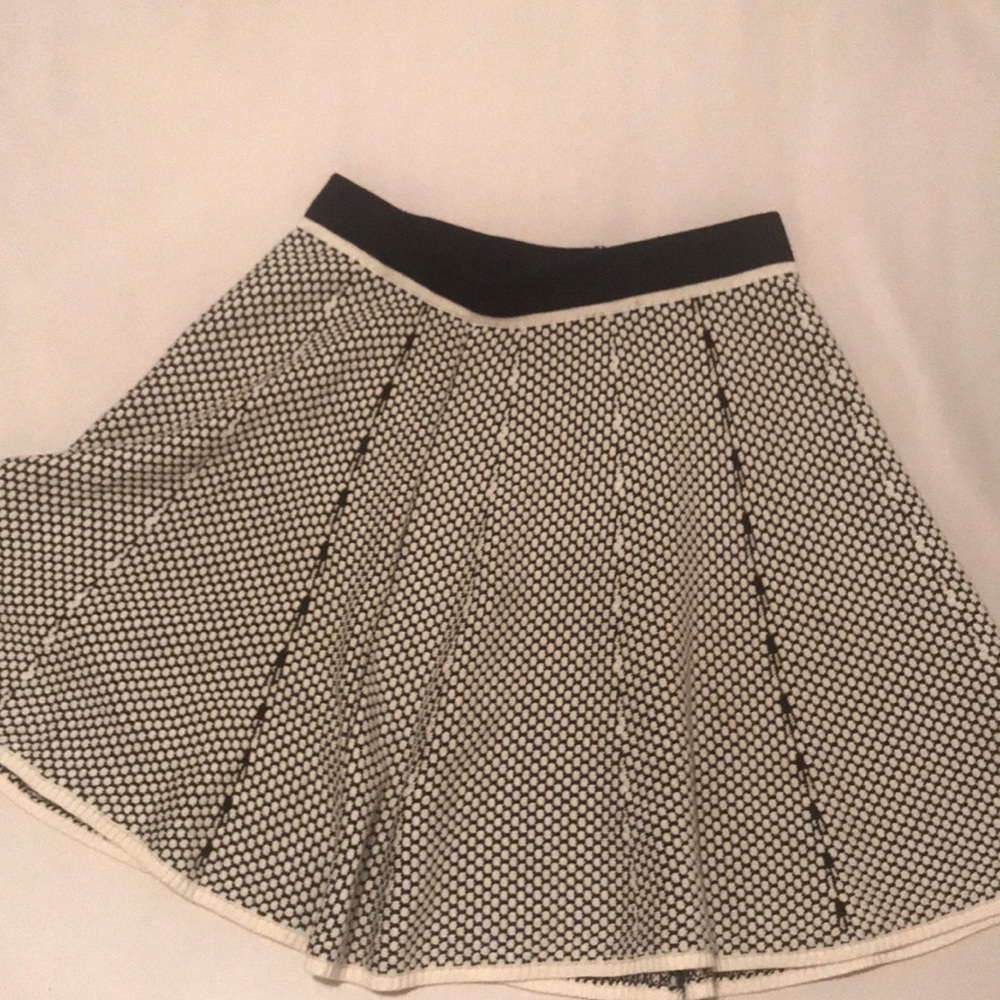 Black and white cotton skater skirt